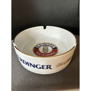 ASHTRAY " ERDINGER WEISSBIER" CERAMIC GERMAN 4” X 1.5”   B2
